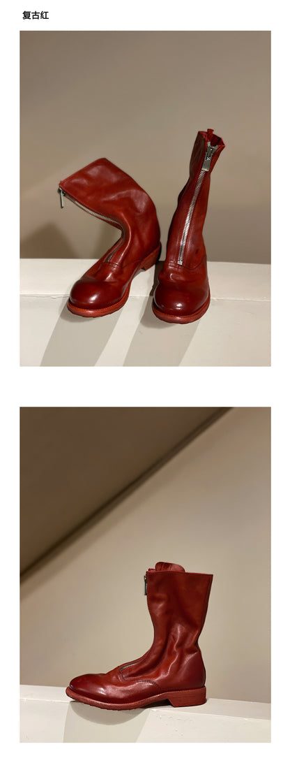 310 Horse Leather Origin Guidi Front Zip Ankle Boots – Short Boots for Women