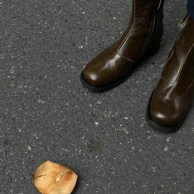 Our Legacy ’Camion’ Style Boots - Brown Leather Mid-Calf Chelsea