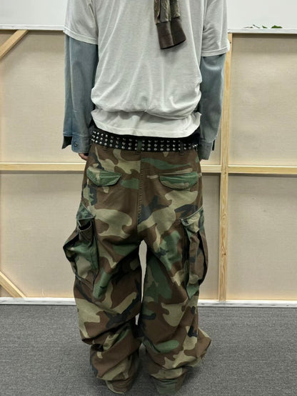 Vintage M65 Remake Camo Work Pants - Baggy Wide-Leg Trousers Playboi Carti