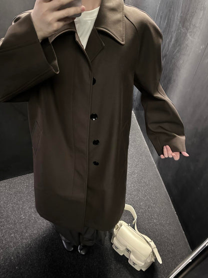 24FW Lemaire Wool Blend Coat – Heavyweight Raglan Long Trench