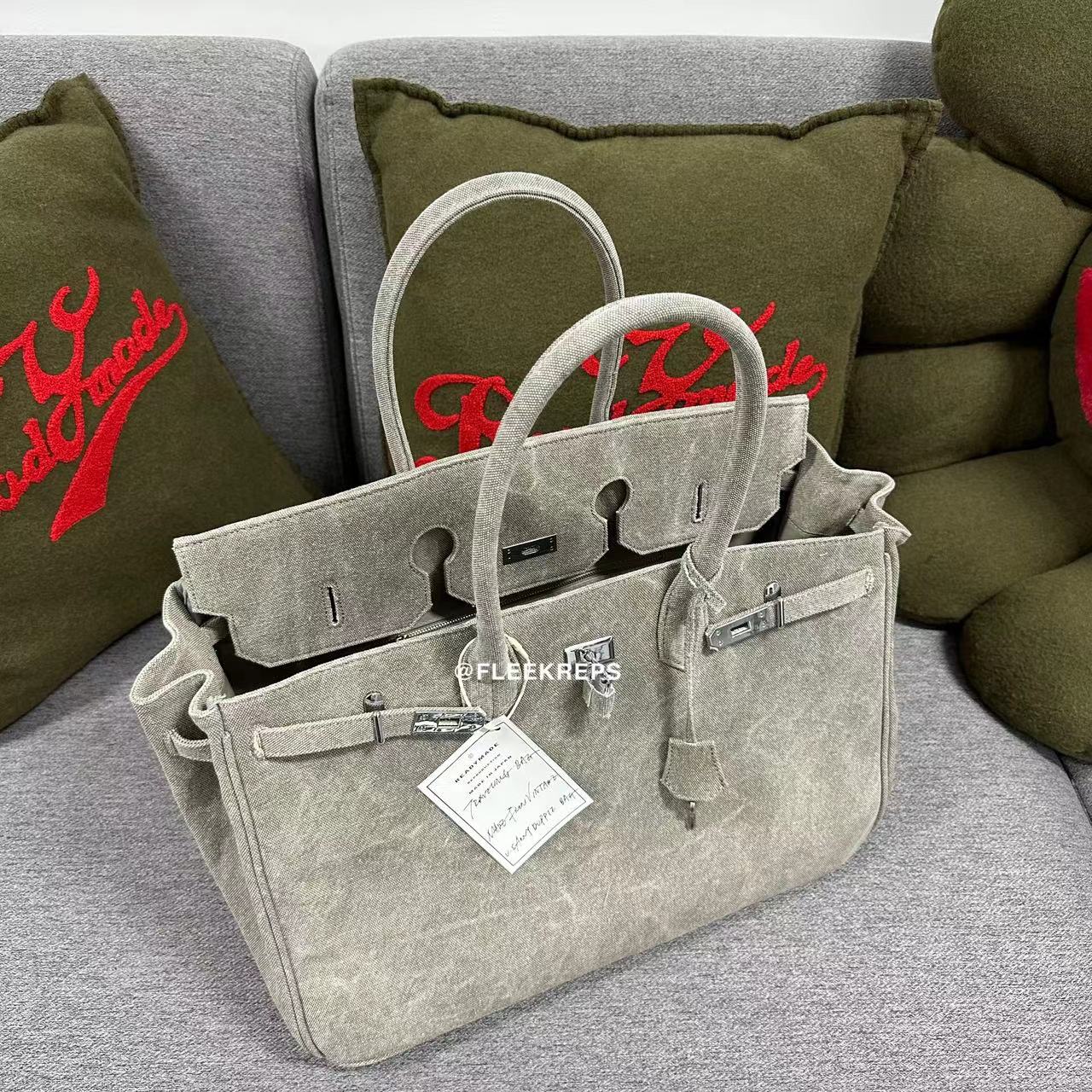 Remake Readymade Yuta Hosokawa Washed Canvas Birkin Bag - Large & Small Sizes