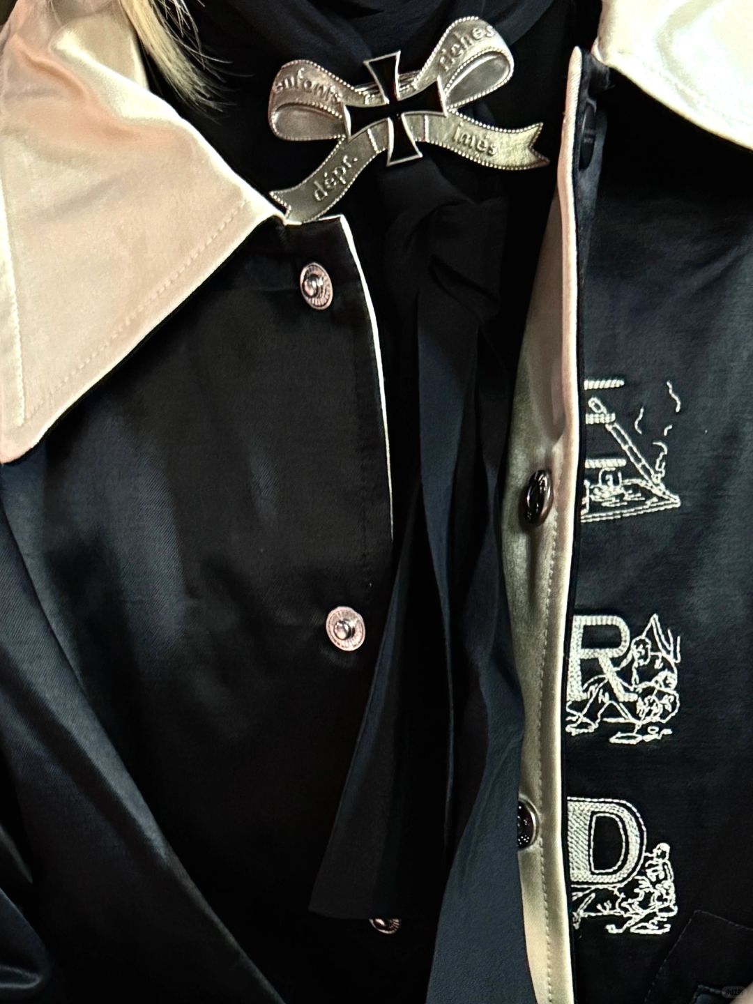 ERD AW24 ’Opium Den’ Varsity Jacket - Silk Court Embroidery Baseball Coat
