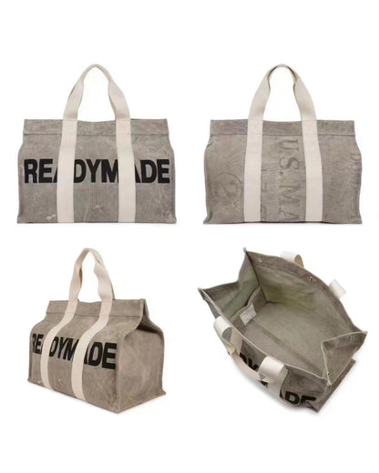 Custom Readymade Easy Canvas Tote - Vintage Washed Two-Tone Casual Handbags