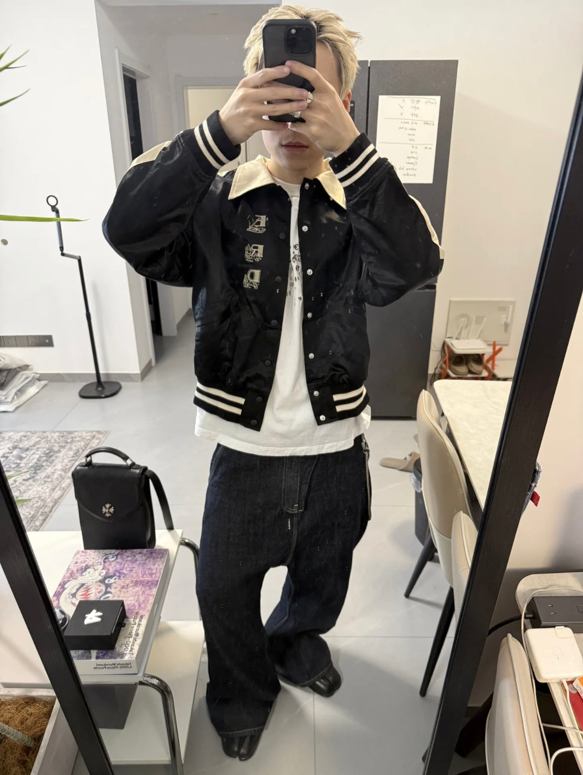 ERD AW24 ’Opium Den’ Varsity Jacket - Silk Court Embroidery Baseball Coat