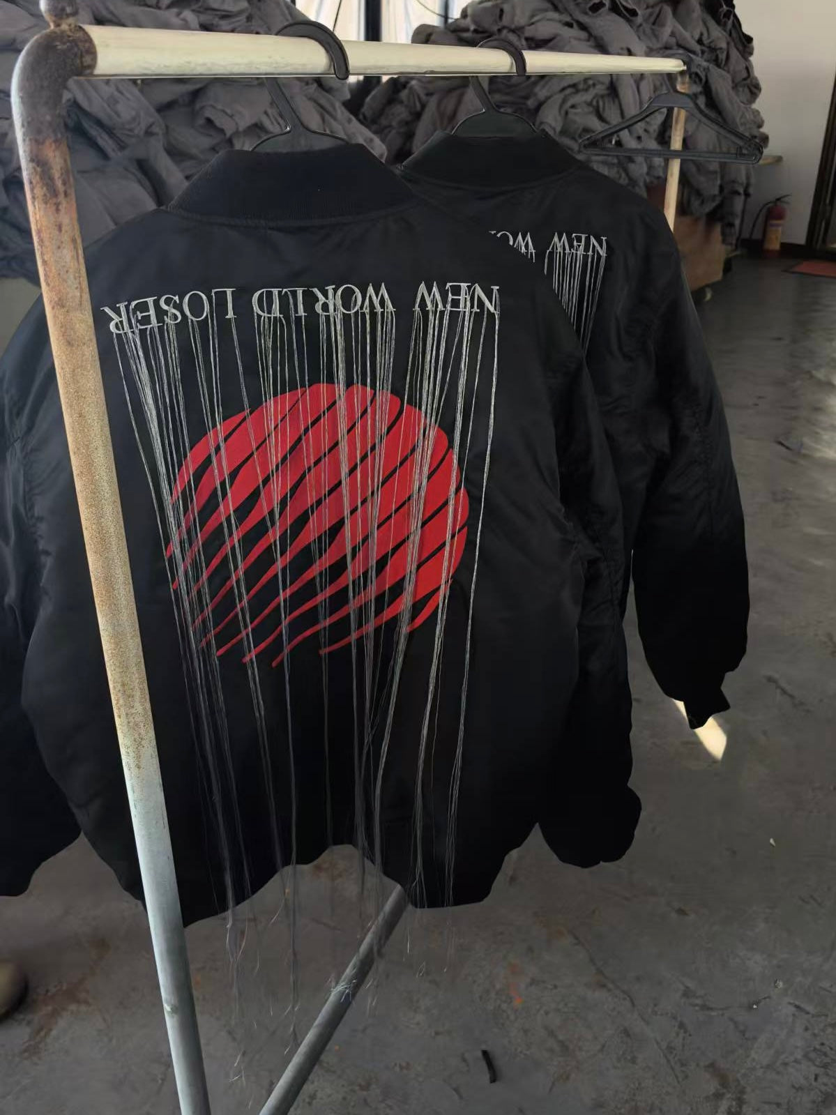 Hood By Air Fringe Bomber – HBA Embroidered Slogan Jacket