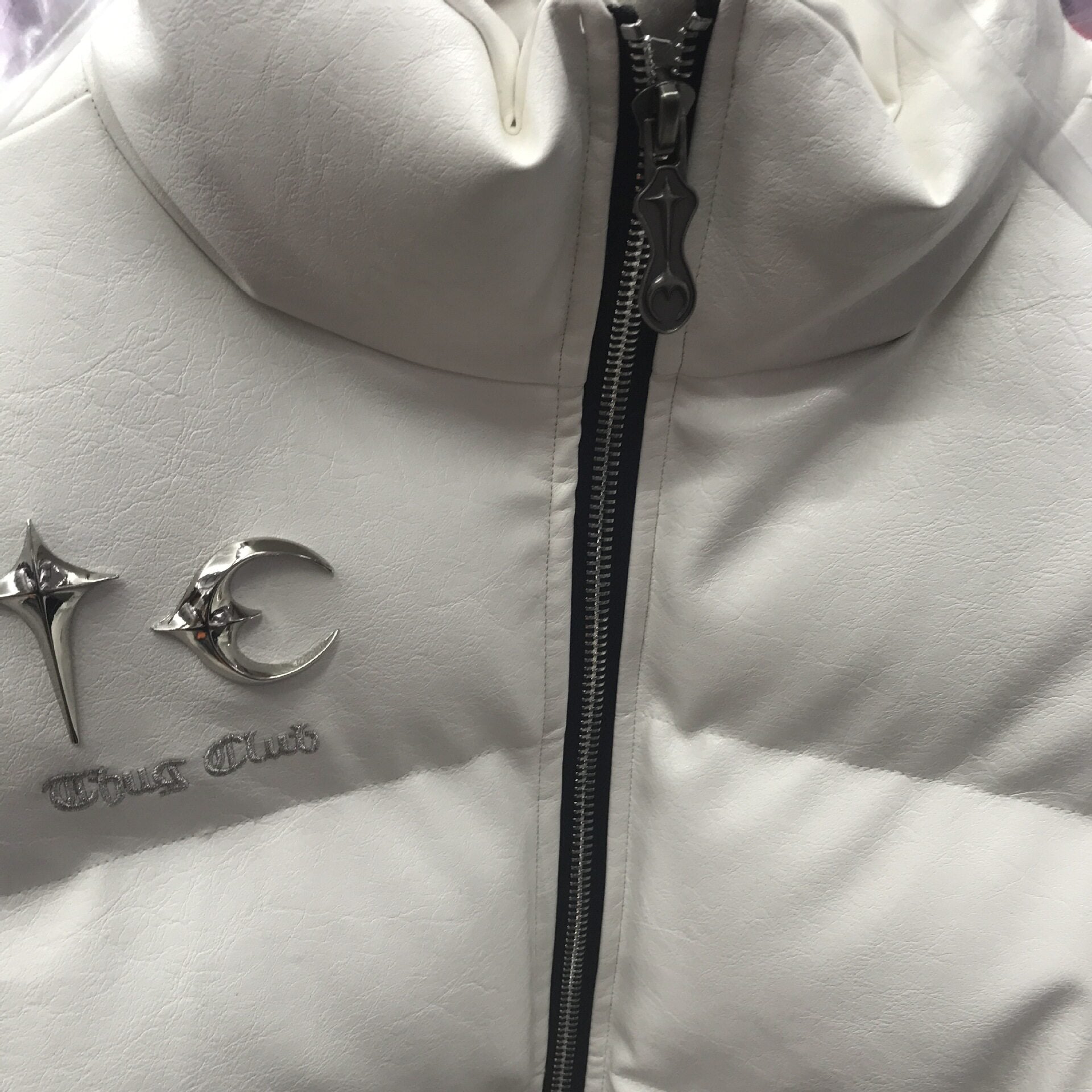 Thug Club ’Drip’ Puffer Jacket - PU Leather Opium Outerwear