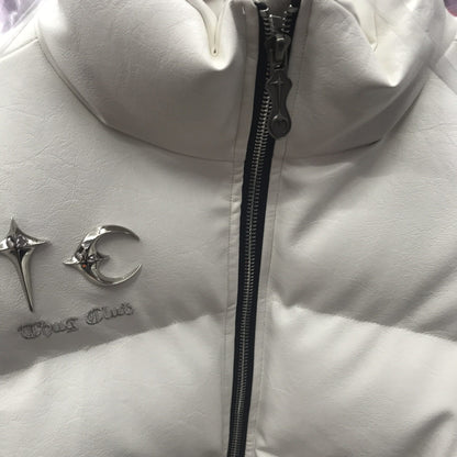 Thug Club ’Drip’ Puffer Jacket - PU Leather Opium Outerwear