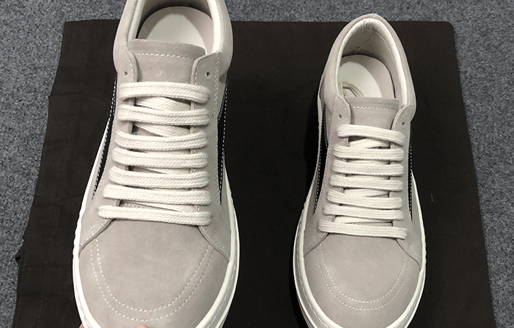 RO 22SS Vintage Leather Low-Top Sneaker Rick Owens - Black/Milk - 