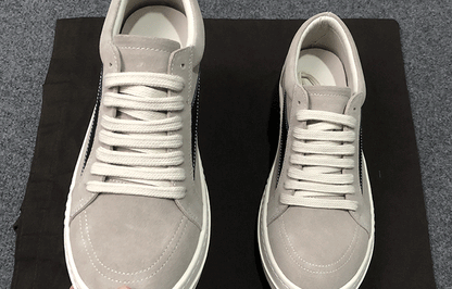 RO 22SS Vintage Leather Low-Top Sneaker Rick Owens - Black/Milk - 