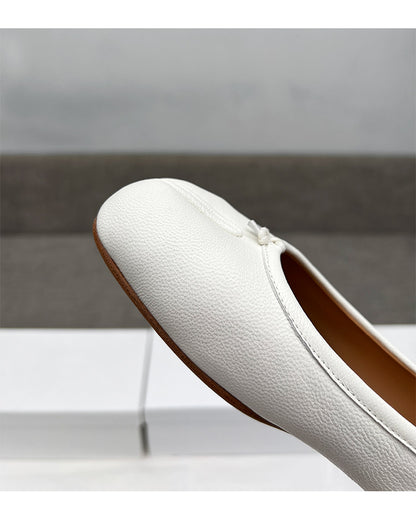 25SS MM6 Classic Slip-On Tabi Shoes - Buttery Lambskin Split-Toe Ballet Flats