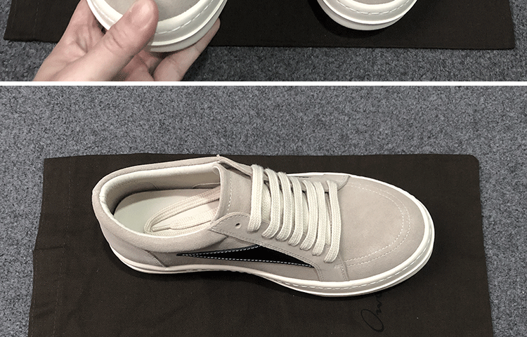 RO 22SS Vintage Leather Low-Top Sneaker Rick Owens - Black/Milk - 