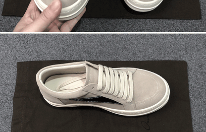 RO 22SS Vintage Leather Low-Top Sneaker Rick Owens - Black/Milk - 