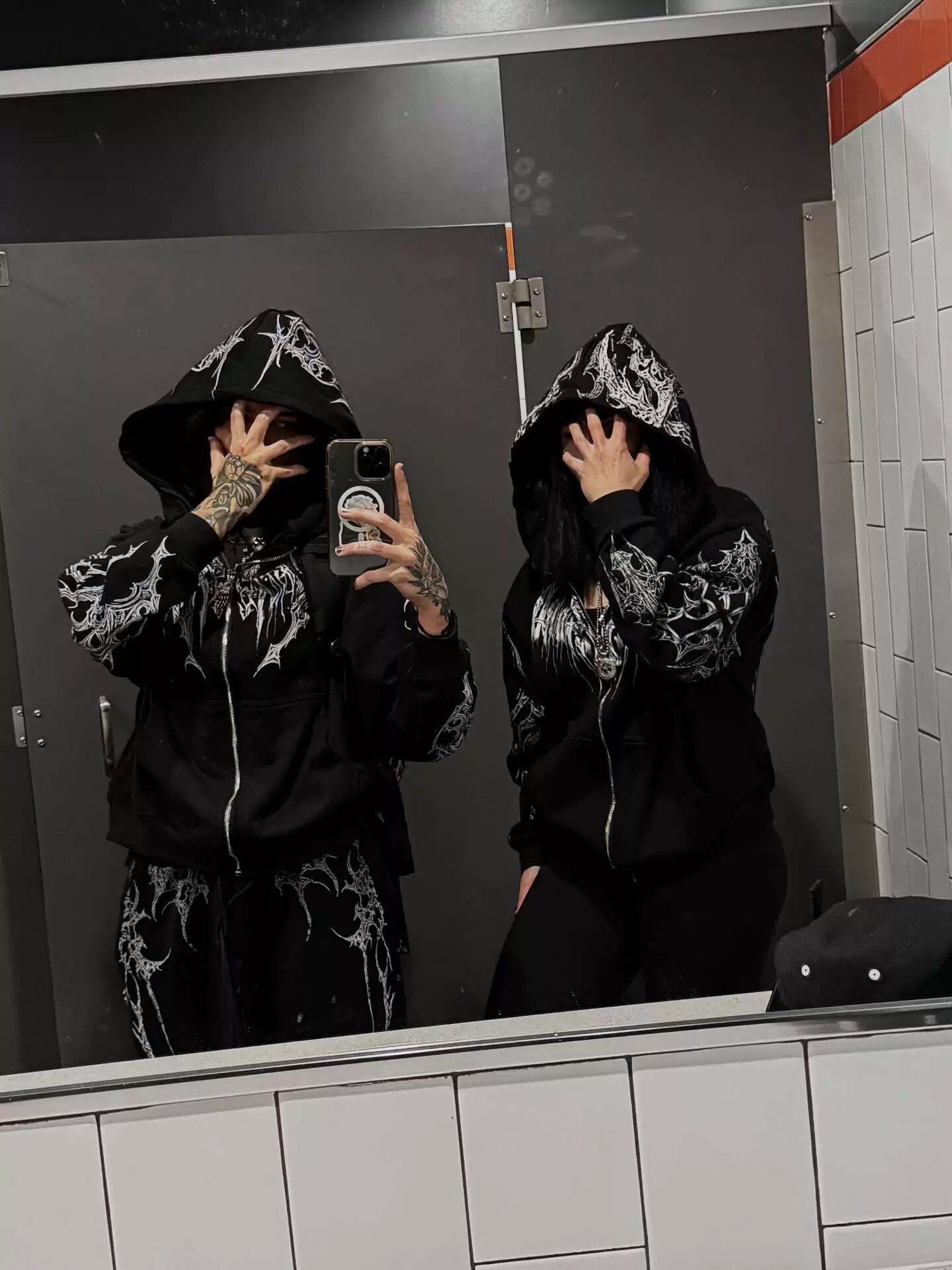 Breathedivinity Dark Gothic Zip-Up Hoodie - 420g French Terry