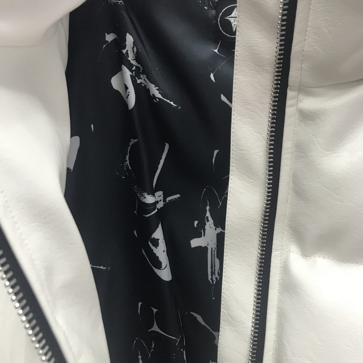 Thug Club ’Drip’ Puffer Jacket - PU Leather Opium Outerwear