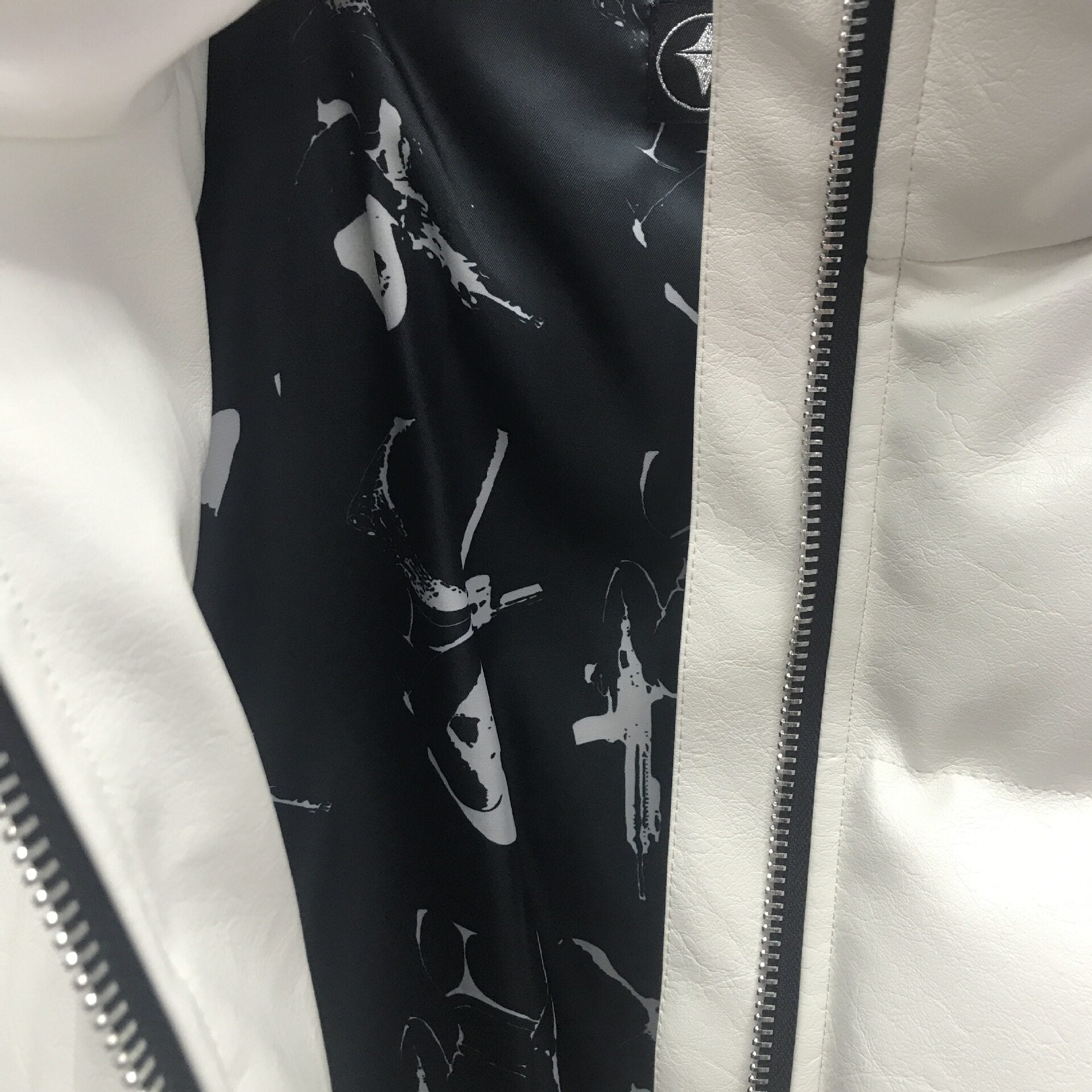 Thug Club ’Drip’ Puffer Jacket - PU Leather Opium Outerwear