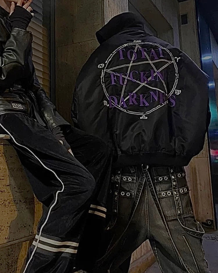 Donclickin VET TFD Pentagram Homme Bomber – Oversized Heavyweight ...