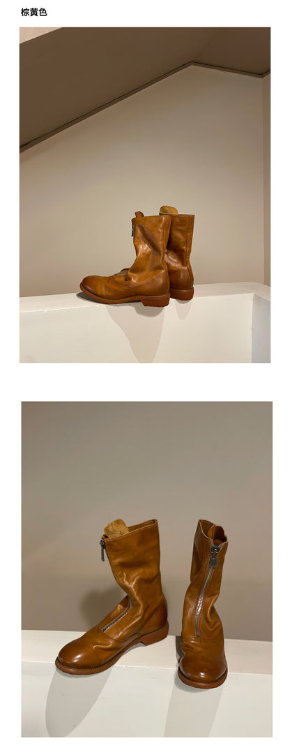 310 Horse Leather Origin Guidi Front Zip Ankle Boots – Short Boots for Women