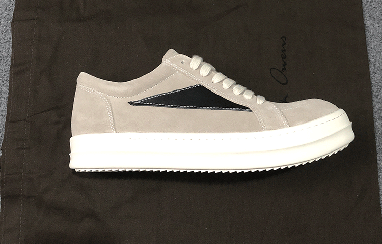 RO 22SS Vintage Leather Low-Top Sneaker Rick Owens - Black/Milk - 