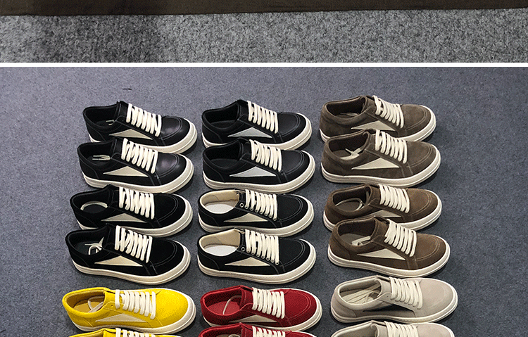 RO 22SS Vintage Leather Low-Top Sneaker Rick Owens - Black/Milk - 