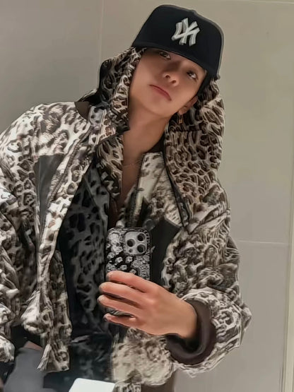 Mowalola x Ksubi Cheetah Print Bomber - Distressed Zip-Up Jacket Deconstructed Details