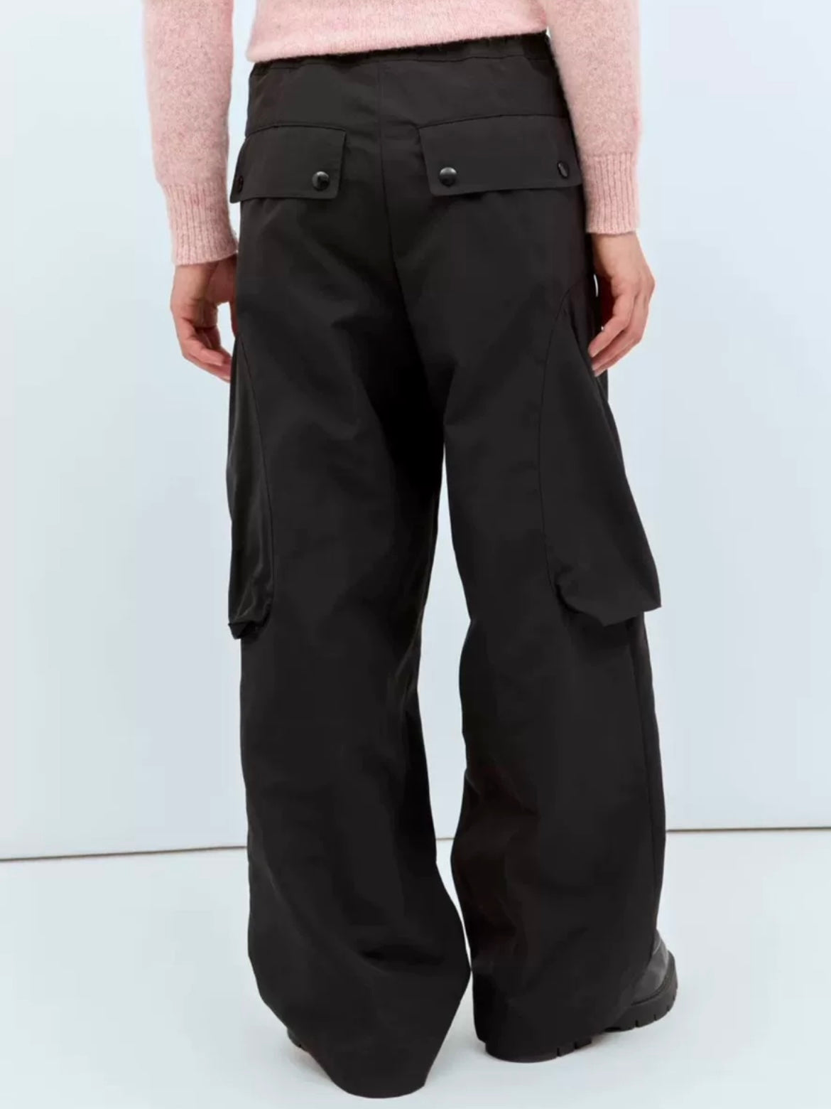 DVN AW24 Asymmetric Cocoon Zip Jacket - Nylon Utility Pants Set Oversized Pocket