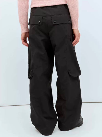 DVN AW24 Asymmetric Cocoon Zip Jacket - Nylon Utility Pants Set Oversized Pocket