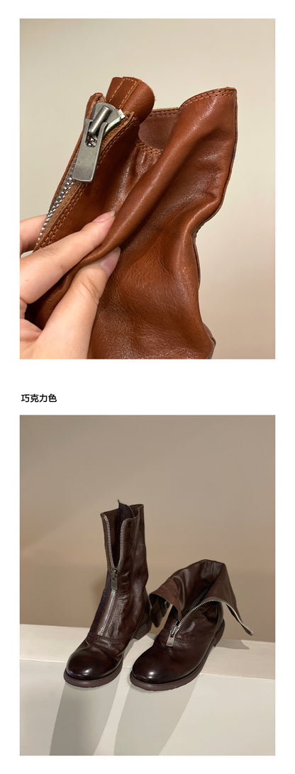 310 Horse Leather Origin Guidi Front Zip Ankle Boots – Short Boots for Women