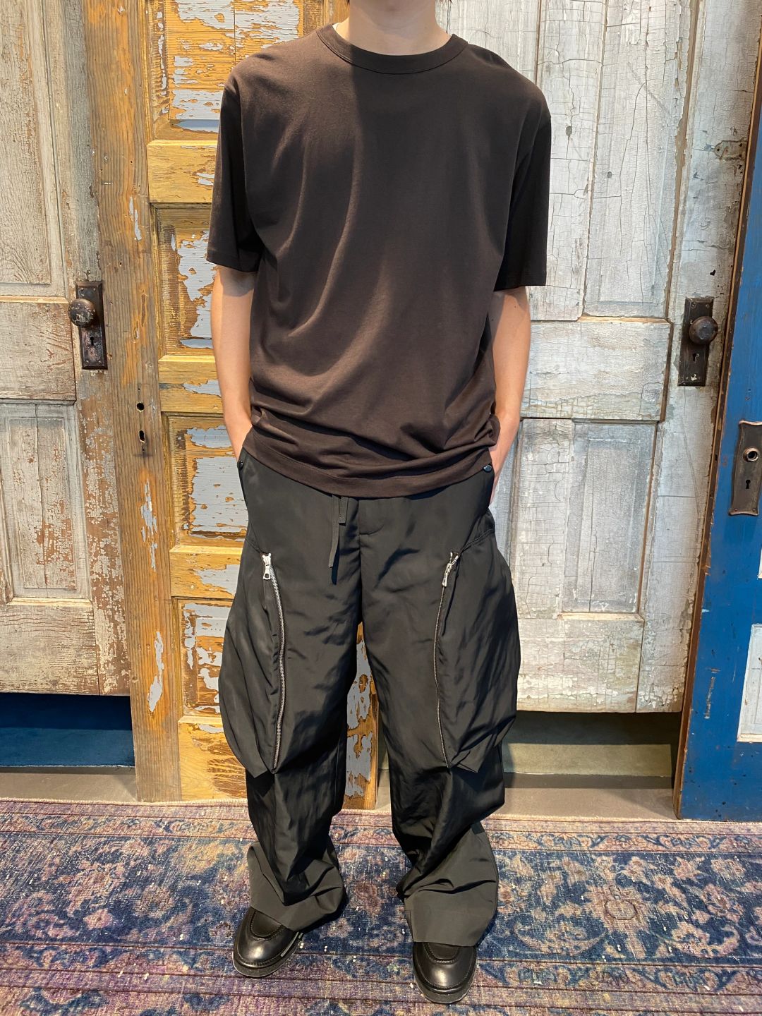 DVN AW24 Asymmetric Cocoon Zip Jacket - Nylon Utility Pants Set Oversized Pocket