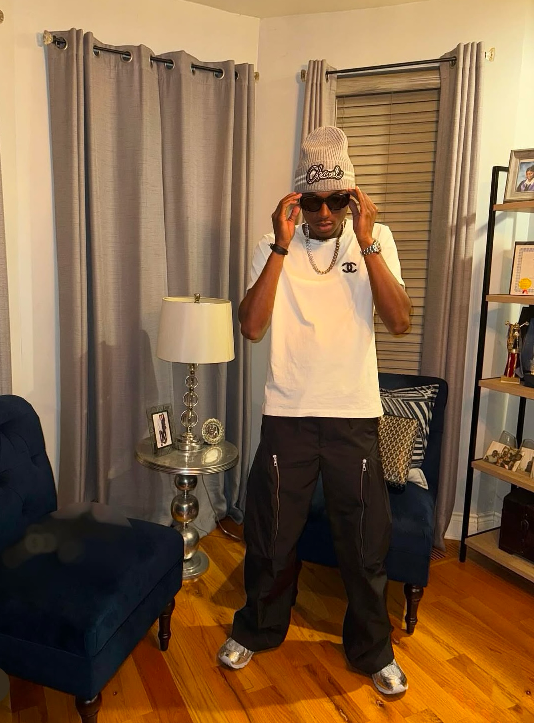 DVN AW24 Asymmetric Cocoon Zip Jacket - Nylon Utility Pants Set Oversized Pocket