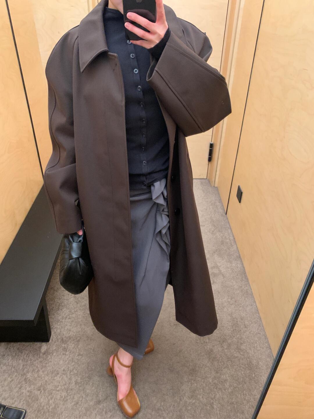 24FW Lemaire Wool Blend Coat – Heavyweight Raglan Long Trench