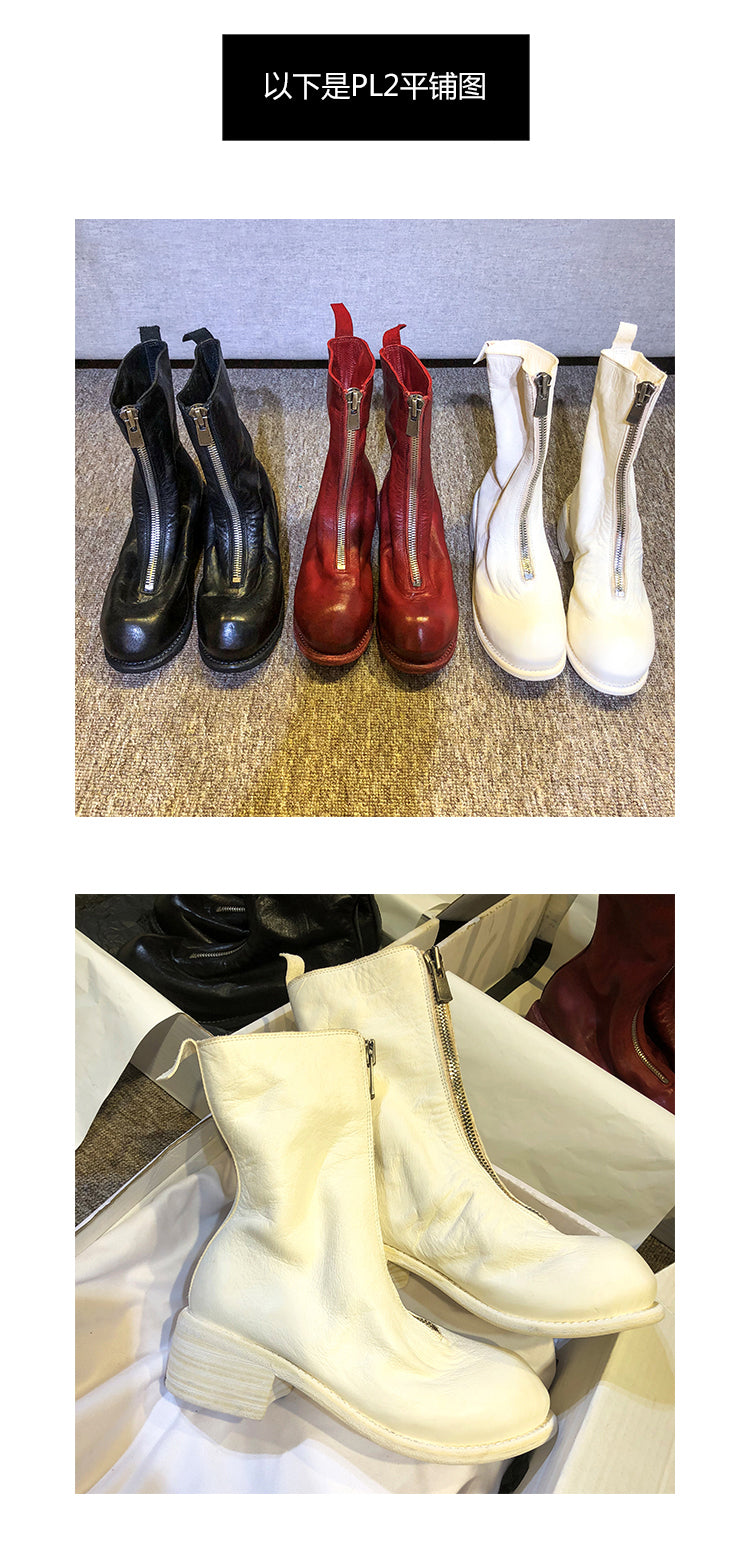 310 Horse Leather Origin Guidi Front Zip Ankle Boots – Short Boots for Women