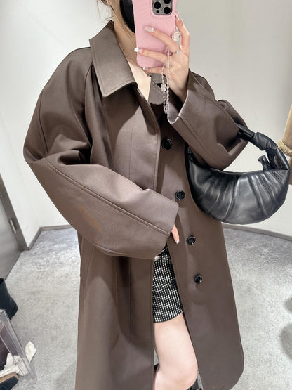 24FW Lemaire Wool Blend Coat – Heavyweight Raglan Long Trench