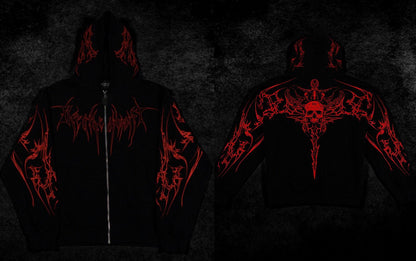 Breathedivinity Dark Gothic Zip-Up Hoodie - 420g French Terry