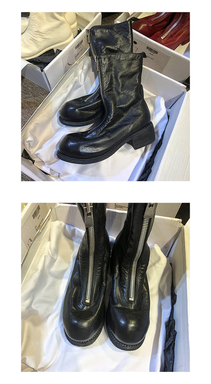 310 Horse Leather Origin Guidi Front Zip Ankle Boots – Short Boots for Women