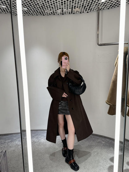 24FW Lemaire Wool Blend Coat – Heavyweight Raglan Long Trench