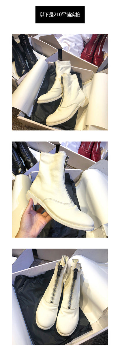 310 Horse Leather Origin Guidi Front Zip Ankle Boots – Short Boots for Women