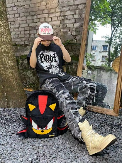 Online Love Master Original Sonic the Hedgehog Shadow Sonic Black Plush Backpack - Dark Sonic
