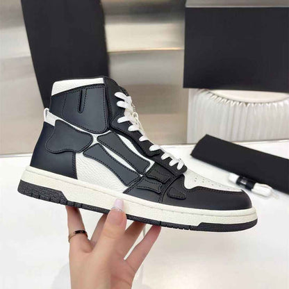 2023SS AMIRI Bone Shoes Lychee Grain Top Layer Cowhide Low-top Leisure Board Shoes