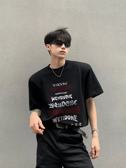 WE11DONE Streetwear Summer Loose Cotton Couple’s Short Half-Sleeve Tee