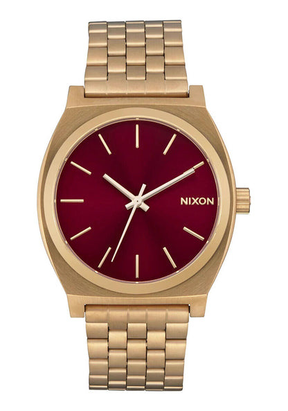 NIXON A045-511 Unisex Vintage Street Gold Watch 37mm Diameter 100m WaterProof - Gold Red
