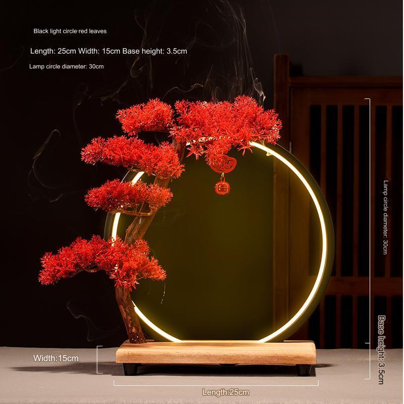 Gundam Showcase Lamp:USB-Powered/ Dimming/Striking Red Halo/Model Figure - Black Light Ring - Red Leaves