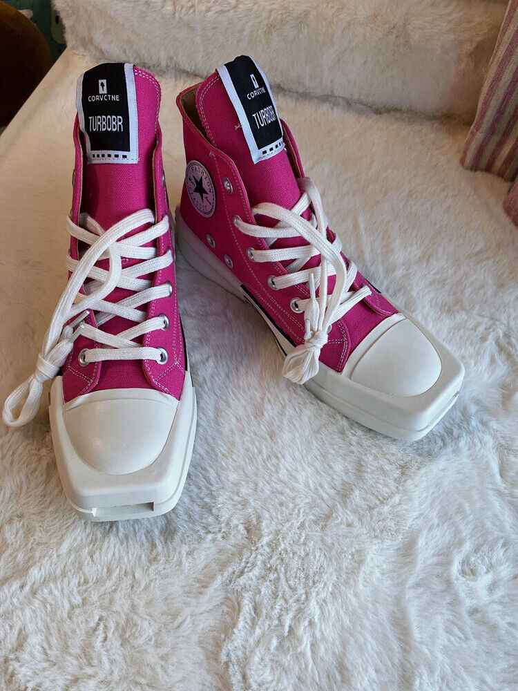 RickOwen X Converse Round Square-Toe Casual Canvas Board Shoes Thick Sole Low-Cut Sneakers