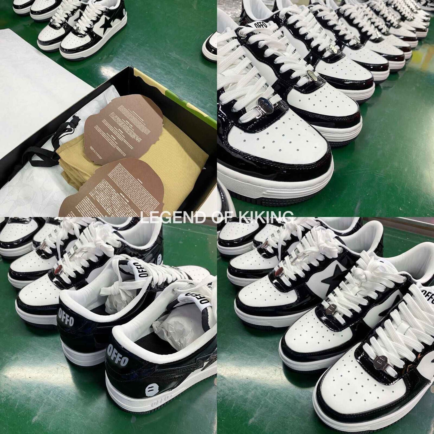 BAPESTA Classic Patent Leather Sneaker Low-Top Casual Skateboard Shoes