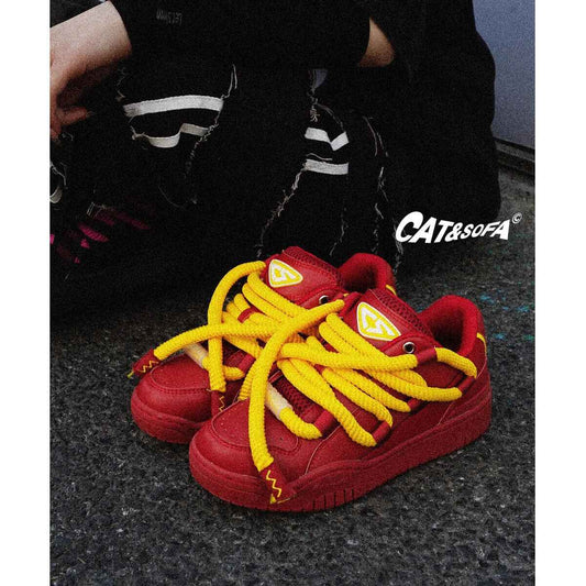 Cat &Sofa: Dirty Braids/Rotten Tomato Bread Shoes Skateboard Sporty Sneakers - Size avaliable 35~45