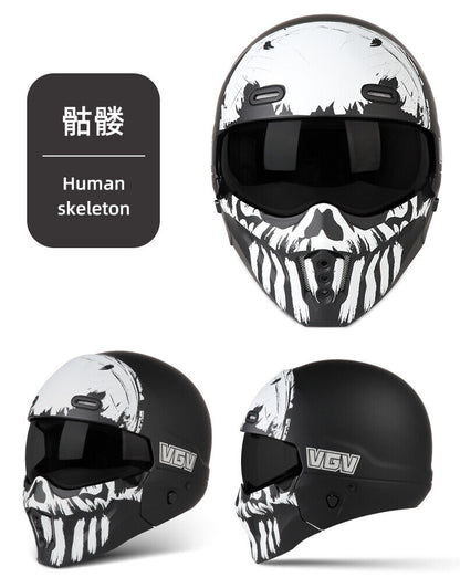 Shadow Scorpion -Motorcycle Full Face Helmet Harley Cruiser Bike Class A 3C DOT - Skull / Message for style after