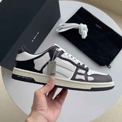 2023SS AMIRI Bone Shoes Lychee Grain Top Layer Cowhide Low-top Leisure Board Shoes