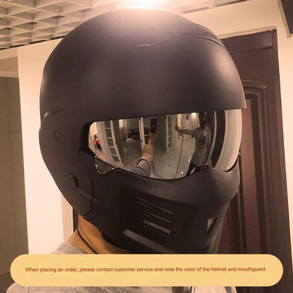 Shadow Scorpion -Motorcycle Full Face Helmet Harley Cruiser Bike Class A 3C DOT - With Plated Silver lens / Message