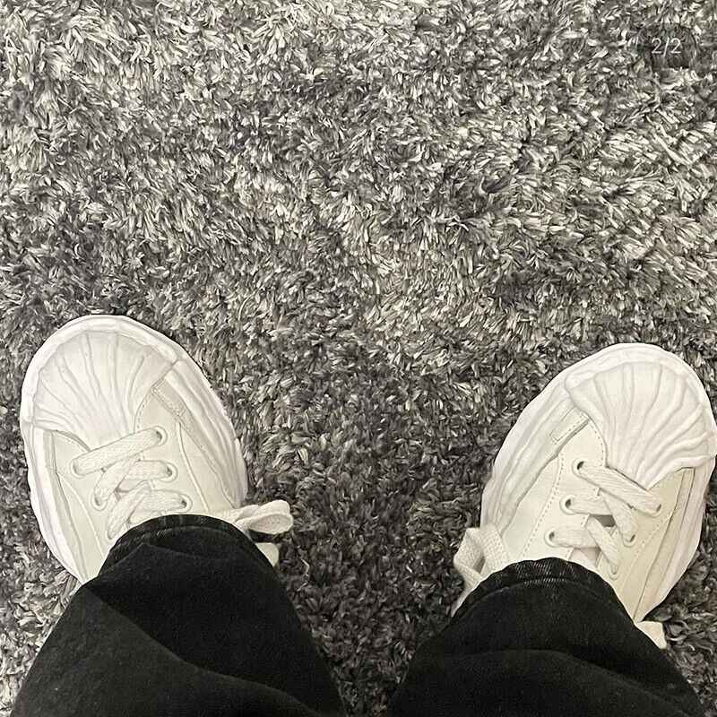 MMY Seashell-Toe Shoes Thick-Soled Unisex Dissolvable Sneakers/Distressed Canvas - Size avaliable 35~47