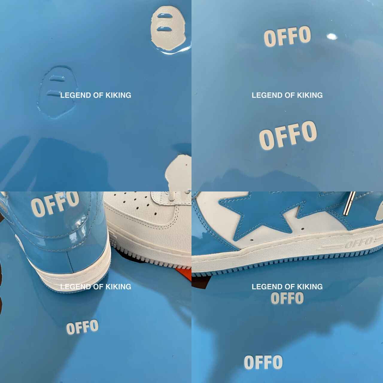 BAPESTA Classic Patent Leather Sneaker Low-Top Casual Skateboard Shoes