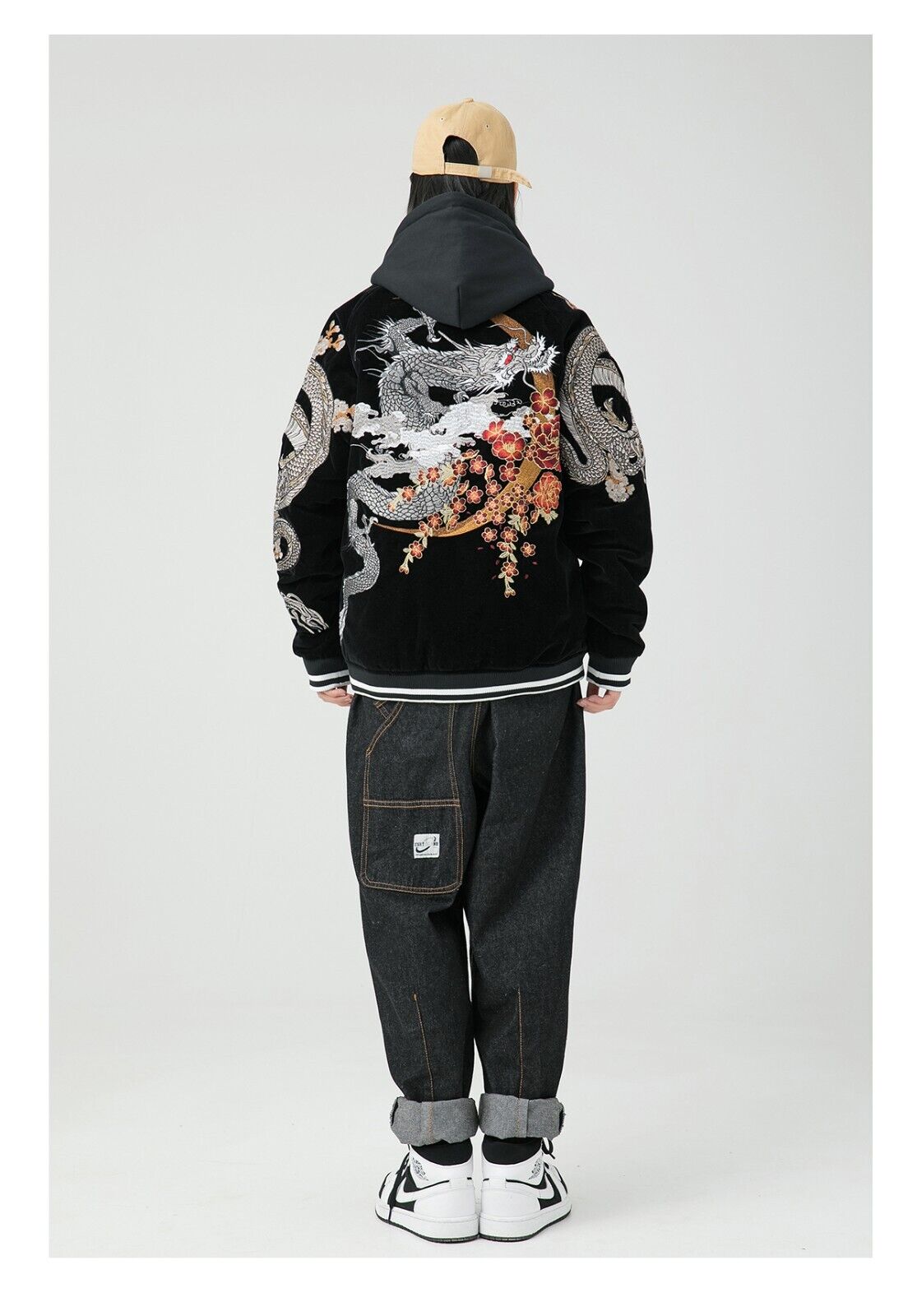 24SS NewYear Dragon Embroidered Heavyweight Dragon Streetwear/ Baseball Jacket